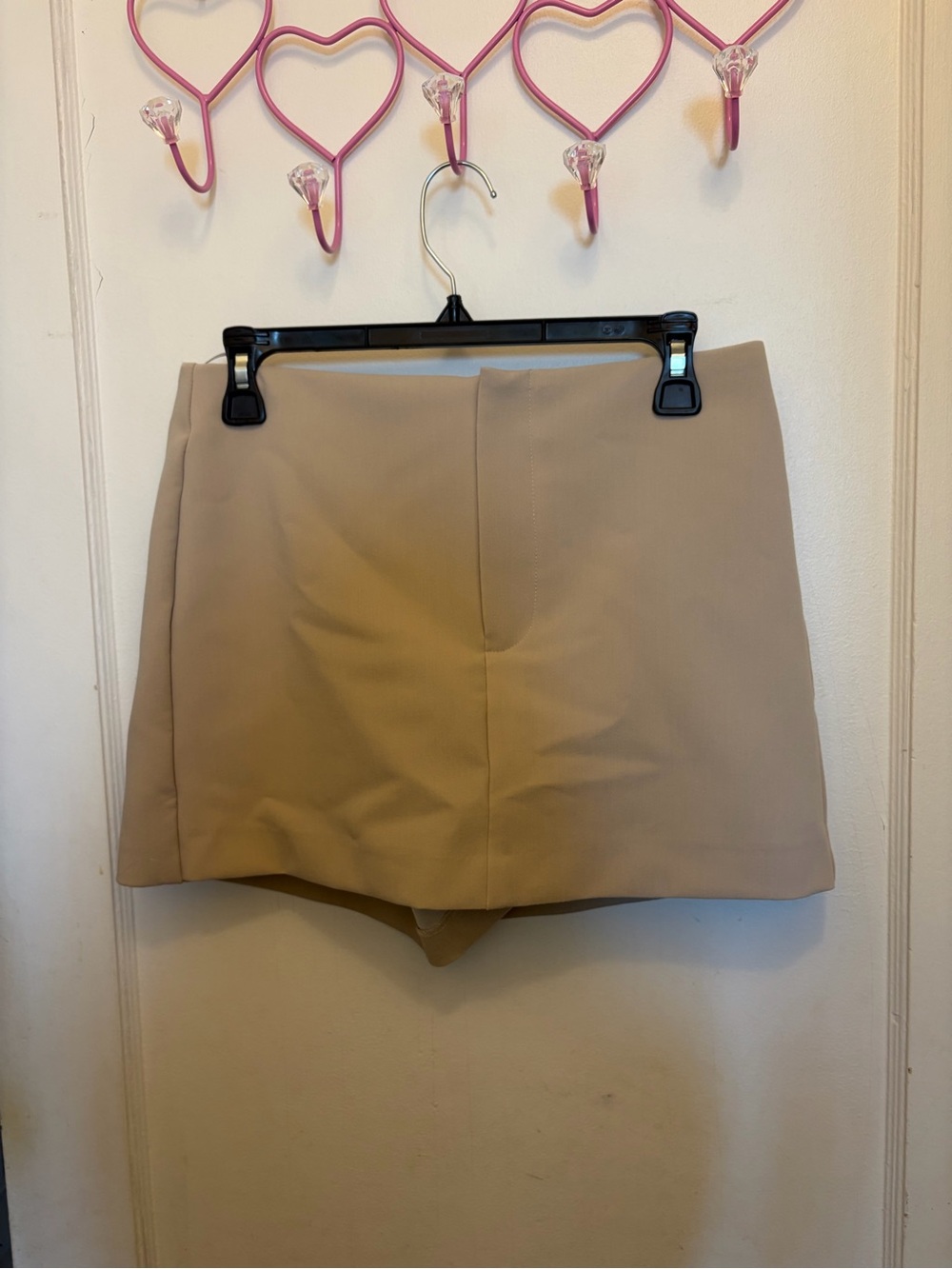 Zara tan mini skirt with built in shorts. Size M
